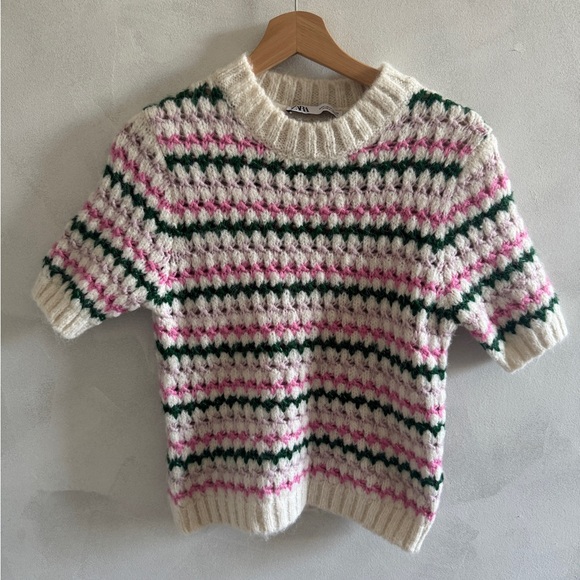 Zara - Multicolor Knit Crew Neck Sweater - Size M - Picture 1 of 5